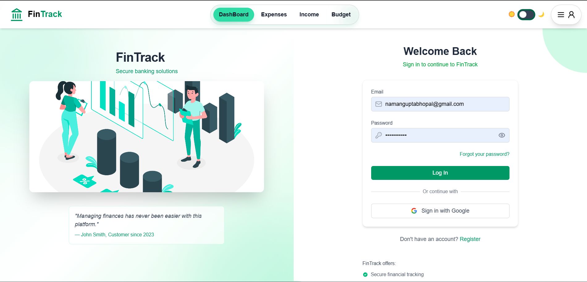 FinTrack Expense Tracking